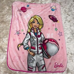 Barbie Pink Astronaut Adventure Throw Blanket 40x50